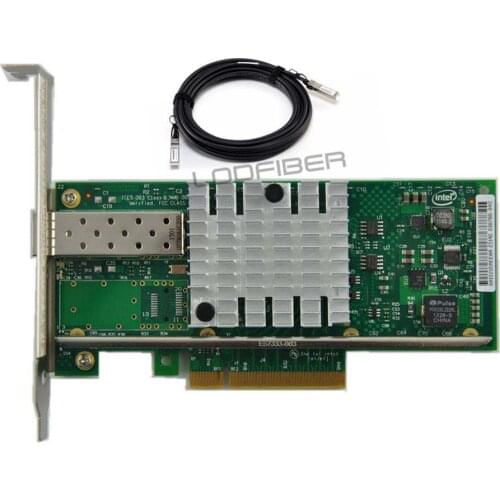 LODFIBER X520-DA1 E10G41BTDA OEM 10Gb Ethernet Converged Network Adapter With one XDACBL1M DAC