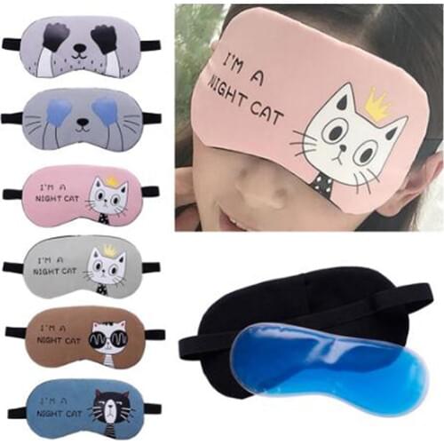 Sleeping Eye Mask Soft Padded Sleep Travel Shade Cover with Ice Compress Gel Travel Rest Eye Shade Cover Blindfold
