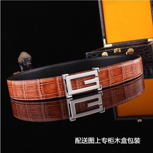 Genuine Leather Mens Belt G Belt Luxury Width 3.8cm Business Casual Wild