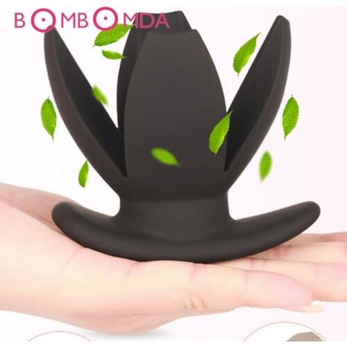 Soft Safe Silicone Hollow Anal Open Plug Butt Plug Ass Enlarger For Men Woman Opening Anus Expander Anal Plug Gay Sex Toys 8