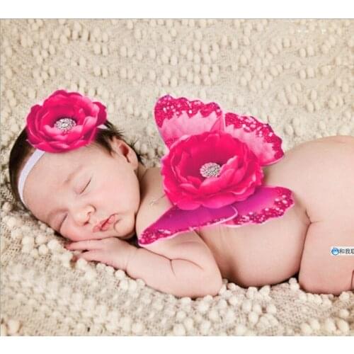 2020 New Arrivals Baby Bebe Girl Clothes Newborn Supreme Headband+Feather Wing Clothing Set Headbands+Hot Wings Photography Prop
