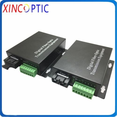 Single RS232 RS422 RS485 Serial Port To Single Mode Duplex 80KM SC Single Fiber Optic Equipment Converter Optical Modem