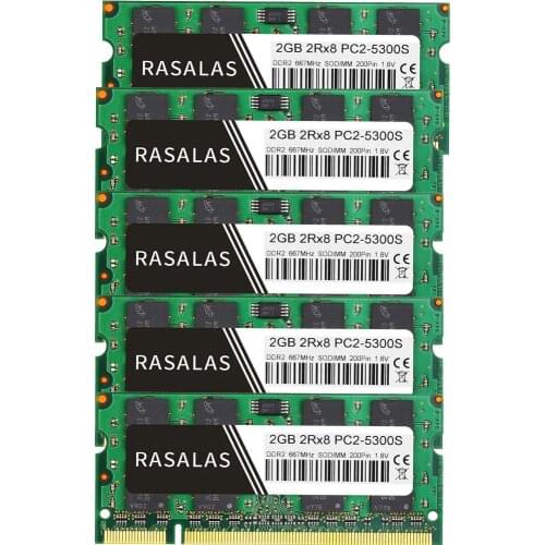 Rasalas 2GB Oперативная Nамять DDR2 667Mhz 800Mhz PC2-5300S 6400S SO-DIMM 1,8V Notebook RAM 200Pin Laptop Memory