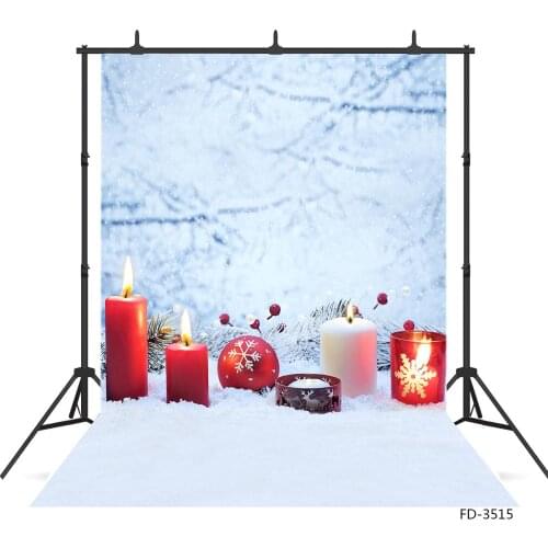 Christmas Ball Candles Snow Winter Photography Backdrops Photo Backgrounds Party Decor Photocall Photo Studio for Children Baby