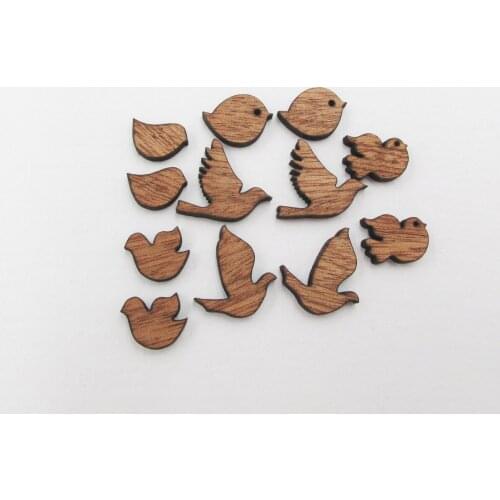 DIY Laser Cut Jewelry Supplies Wooden Shape Birds Charms Cabochon For wood earring stud