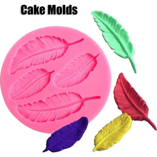 Fondant Silicone Mold Feather Mould Handmade Soap DIY Mould Soap Mold Restaurant Supplies