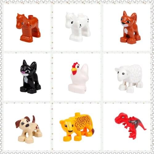 DIY Big Size Building Blocks Animal Accessories fish dog rabbit Compatible With Educational Toys gifts For Children kids