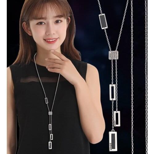 BYSPT Korean sweater chain woman fashion Long Necklaces & Pendants for Women Collier Femme Geometric Statement Colar Maxi