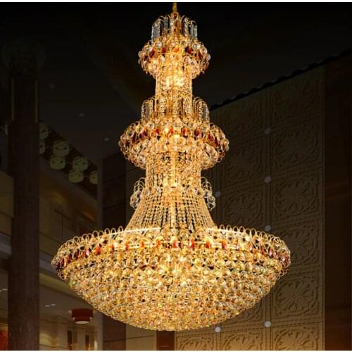Gold Crystal Chandeliers Lights Fixture LED Modern Crystal Chandelier Droplight Hotel Hotel Club Home Lighting Lamp AC90V-260V