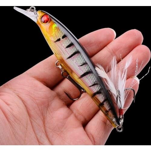 1PCS Laser Minnow Fishing Lure 11CM 13G pesca hooks fish wobbler tackle crankbait artificial japan hard bait swimbait