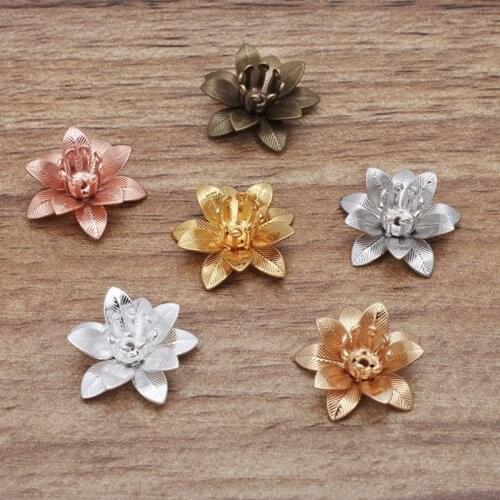 10pcs 6x15mm 3D Hollow Flower Charms Pendants for DIY Bracelet Necklace Jewelry Making Accessories