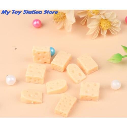 10Pcs Mini Cheeses for 1/12 Scale Dollhouse Simulation Miniature Kitchen Food
