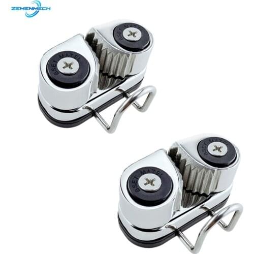 2PCS Boat Accessories Ball Bearing Rope Clamp with Leading Ring 316 Stainless Steel Sailboat Rope Clamp Pilates Equipment Marine