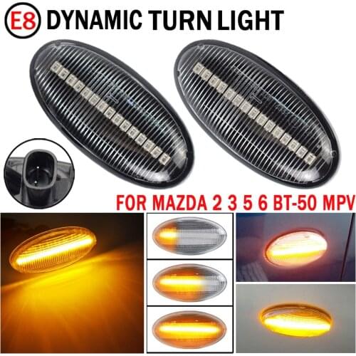 2pcs For Mazda 5 (CR19) 2005-2010 LED Dynamic Turn Signal Light Flowing Water Side Marker Indicator Light