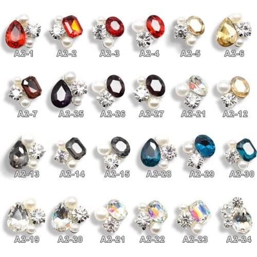 20pcs Hot New Red Red Blue Color AB Water Drops A Variety of Styles Alloy Rhinestones DIY Nail Supplies Decoration