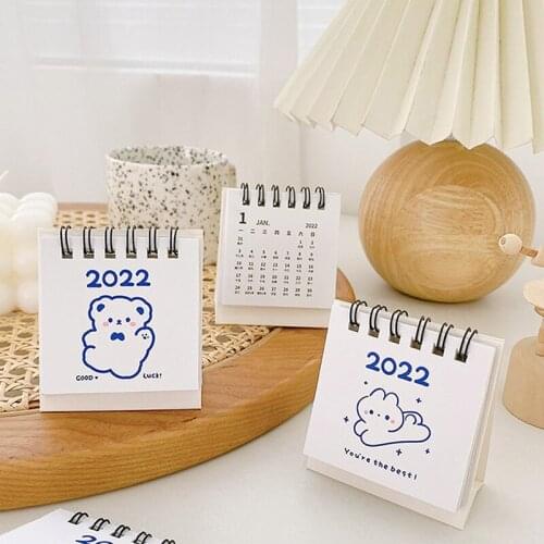 2022 Mini Desk Calendar Cute Monthly Calendar Desktop Small Ornament Decoration Stationery School Supplies|Calendar 6.5*6cm