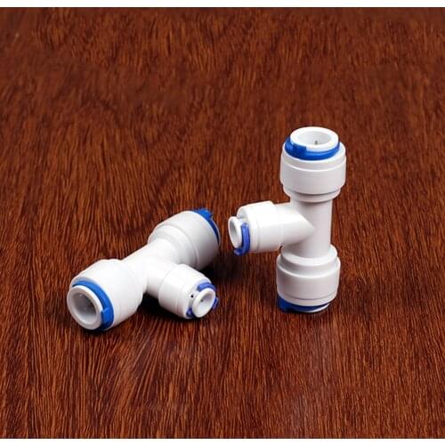 3/8" to 1/4" Tube Reducing Tee 3 Ways Food Grade POM Quick Fitting Connector For Aquarium RO Water Filter Reverse Osmosis System