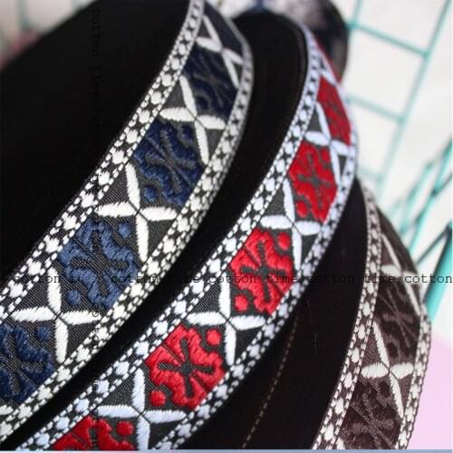 6yards/lot 3colors flower embroidery webbing 2.5cm wide ethinic emboried ribbon in vintage style accessory for bag garment