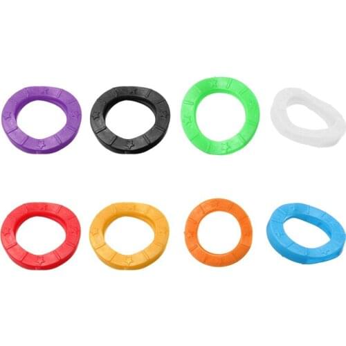 8 X Bright Colors Hollow Silicone Flexible Elastic Key Cap Covers Case Keyring