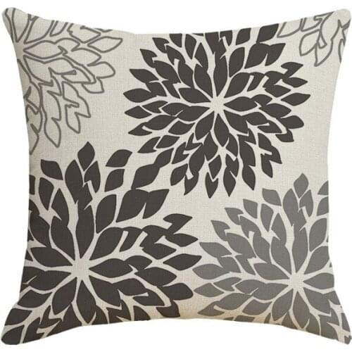 ABZS 4 PCS Impressionist Pattern Pillowcase Linen Pillow Cover Home Decor Square Cushion Cover Printing Pillow Case