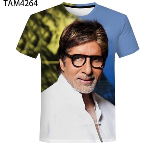Amitabh Bachchan T-Shirt Male / Female Summer 3D Printing T-Shirt Casual Harajuku Style Boys Girls Street Top