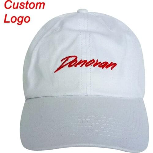 Custom logo baseball cap unisex adjustable size kids adult unstructured caps back strap snap back 100% cotton custom dad hat