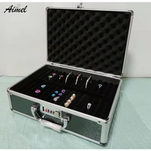 Large Capacity Metal Bracelet Box 30 Slot Jade Bangle Carrying Case Household Bracelet Jewelry Storage Show Travel Locked Box