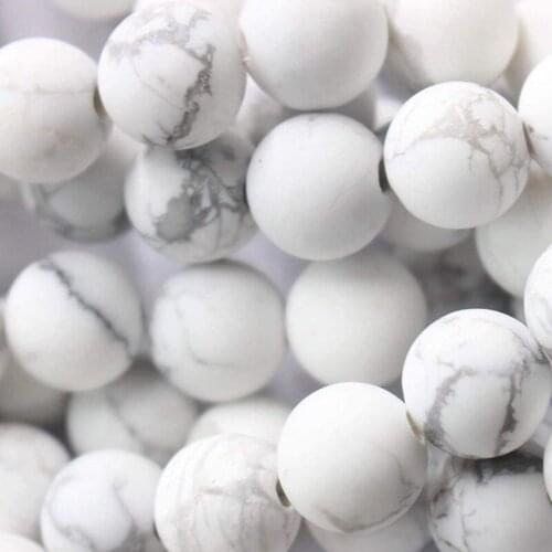 White Turquoises Gemstone Loose Beads for DIY Bracelet Jewelry Making Bead (4/6/8/10mm)