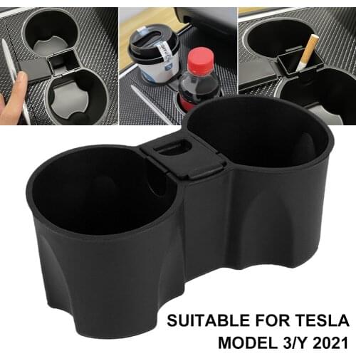 Center Console Cup Holder Silicone Cup Holder Ashtray Shelf Insert Shakeproof Leakproof for 2021 Tesla Model 3 Model Y Ez Clean