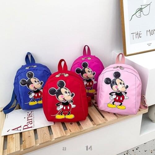 Disney Childrens School Bag Cute Resin Mesh Backpack Mickey Mouse Children School Boys and Girls Cartoon Backpack Kids Gifts