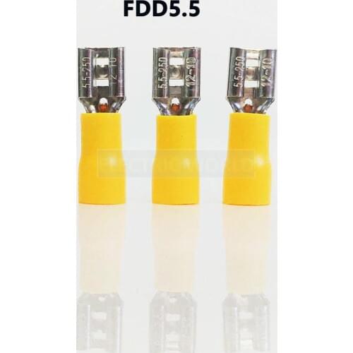 FDD5.5 series 100PCS/Bag Insulated female disconnector Cable Connector wire terminals pre-insulating terminals male terminal