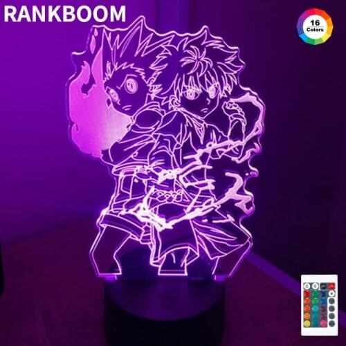 Gon and Killua Figure 3d Night Light Anime Hunter X Hunter Nightlight for Kid Bedroom Decor Lighting Child Gift HxH Lamp Bedside
