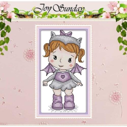 Girl painting counted Cross Stitch 11CT 14CT Cross Stitch Set Wholesale DIY artoon Cross-stitch Kit Embroidery Needlework
