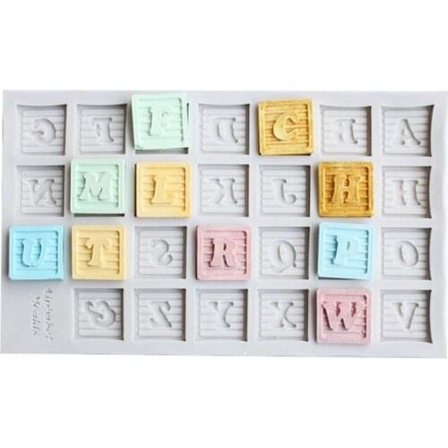 Creative Letter Block Silicone Mold For Cake Mousse Fondant Chocolate Making Baking Decoration Moulds Resin Aromatherapy Gypsum