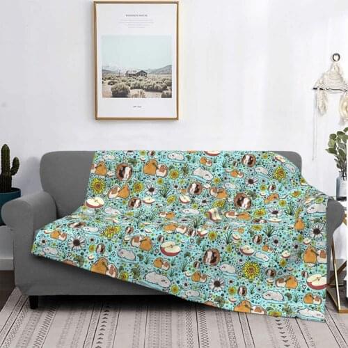 Guinea Pigs In Blue Throw Blanket Quilts And Duvets Faux Fur Blanket Beach Cover Up Knitted Blanket Scandinavian Style