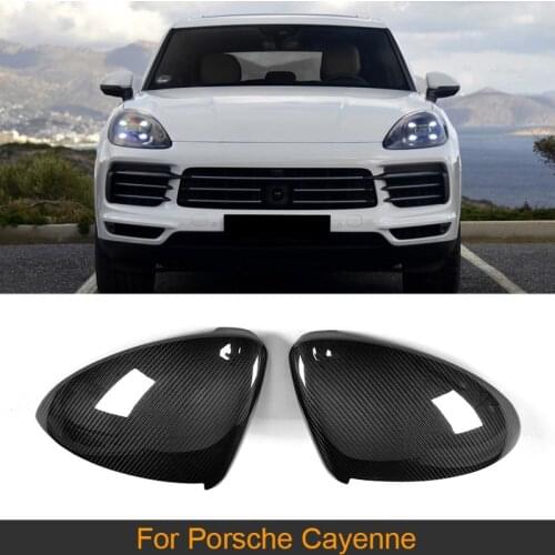 Carbon Fiber Car Rear View Mirror Covers Caps for Porsche Cayenne 2018 Side Mirror Caps Covers Add On Style