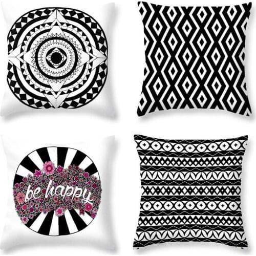 New Simple Black White Geometry Cushion Case Modern Nordic Decorative Pillows Case Living Room Sofa Decor