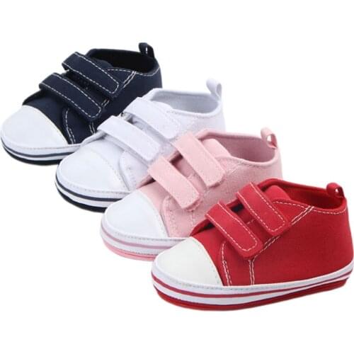 Baby Boys Girls Canvas Shoes Infant Newborn First Walkers Casual Anti-Slip Sole Crib Casual Toddler Baby Cute Shoes 0-24M