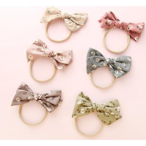 Baby Girls Headband Traceless Nylon Headbands Soft Linen Fabric Hairband For Kids Hair Bows Newborn Hair Accessories Lovely