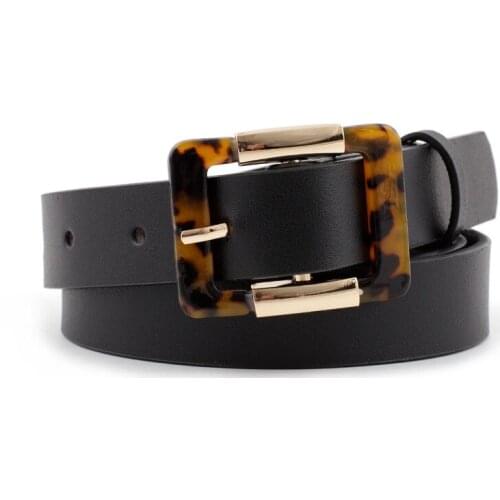 Womens Skinny Leather Belt Solid Color Waist Or Hips Ornament 2.3cm Wide Leopard Waistband Cummerbund Ladies And Girls