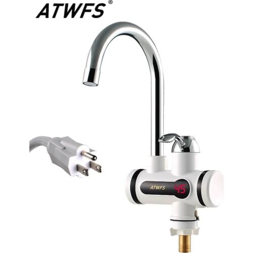 ATWFS 110V 2500W Instantaneous Water Heater Faucet Water Heaters Hot and Cold for Kitchen Instant Tankless Electric Tap Heating