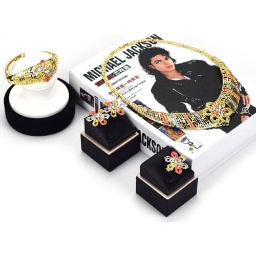 Sakura Love Dubai African Jewelry Set Gold Earrings Necklace Bracelet Ring Glamour Woman Wedding Jewelry Fashion Style Gift