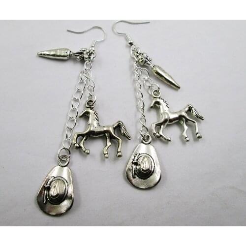Cowboy Horse Lover Theme Earrings For Women Dangle Earring Fashion Earrings Jewelry