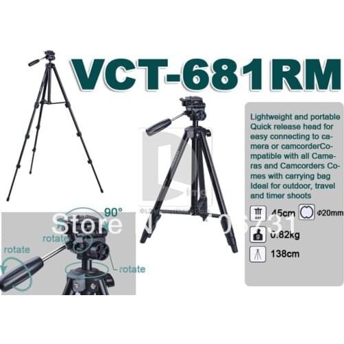 YUNTENG VCT-681RM Tripod with Damping Head for Canon 550D 600D 500D 5D 650D Nikon D7100 D5100 D3000 D7200 +Carrying Bag