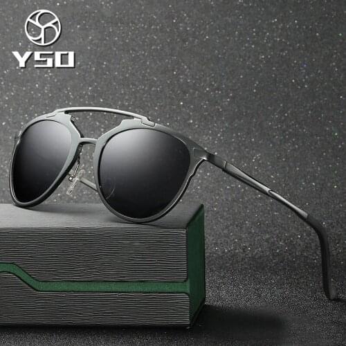 YSO Sunglasses Men Women Polarized UV400 Aluminium Magnesium Frame TAC Lens Sun Glasses Driving Glasses Cat Eye Accessories 8596