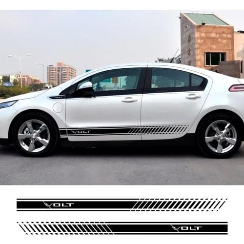 For Chevrolet Volt Stylish Car Door Side Stripes Sticker Vinyl Film Body Decals Racing Stripe Sticker Auto Car Accessories 2Pcs