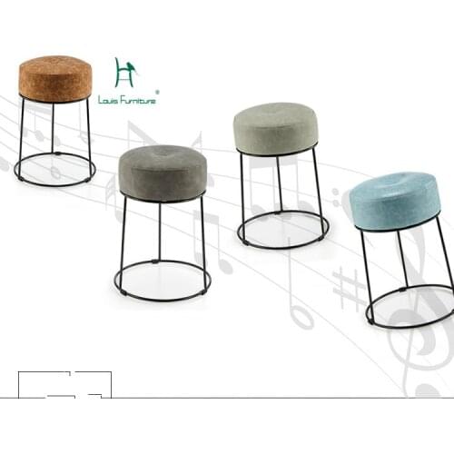 Louis Fashion Stools & Ottomans Concise Modern Iron Bench Fashionable Creative High Small Living Room Chairs Thickened Adults
