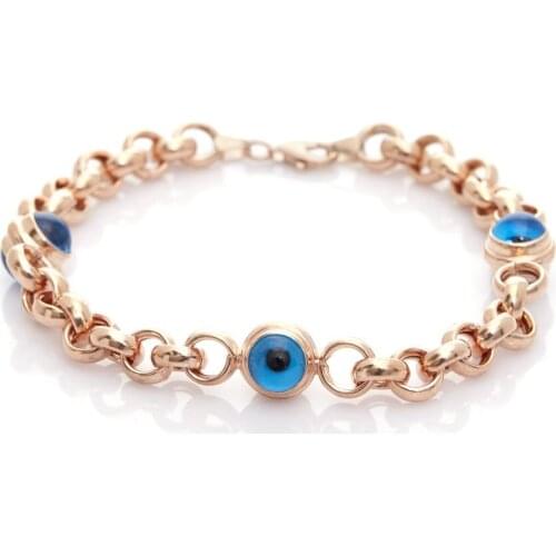 Trend Evil Eye Beads Rosegold Thick Bracelet