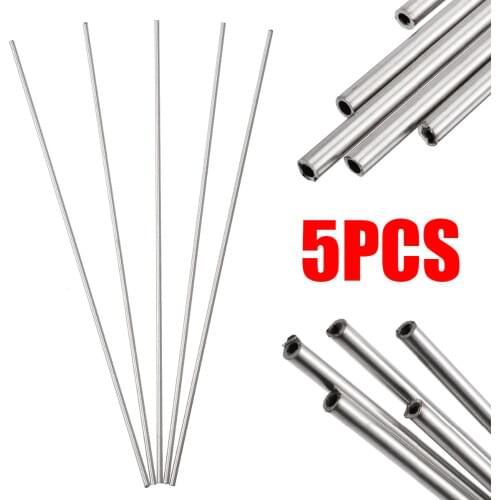 5pcs 304 Stainless Steel Tube 250mm Length Silver Capillary Tubes Pipe 3mm OD 2mm ID For Machinery