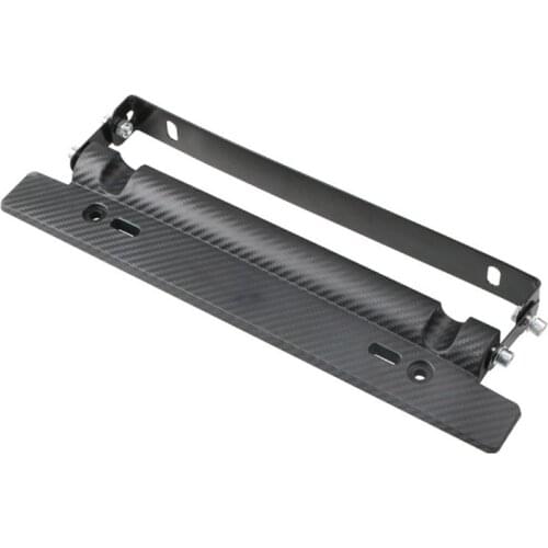 Universal Adjustable Car Number License Plate Frame Bracket Holder Carbon Fiber Auto Front Mount Bumper Brackets